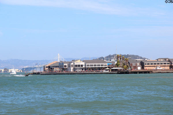 Pier 39 shopping & entertainment center projects into San Francisco Bay. San Francisco, CA.