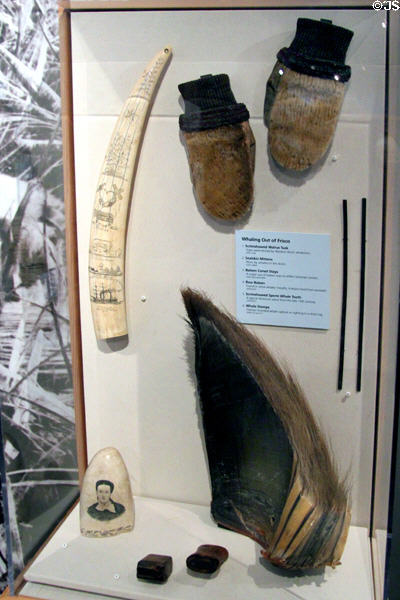 Whaling history objects at Maritime National Park Welcome Center. San Francisco, CA.