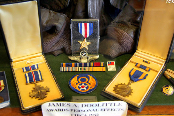 Personal awards of James A. Doolittle (c1942) at Alameda Naval Air Museum. Alameda, CA.
