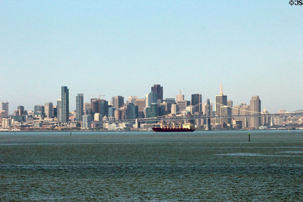 San Francisco skyline seen from Alameda. Alameda, CA.