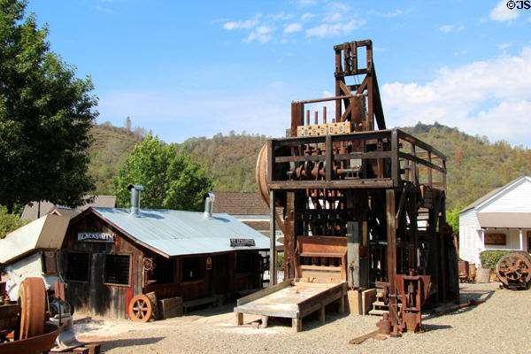 Blacksmith Shop & Stamp Mill at Mariposa Museum. Mariposa, CA.