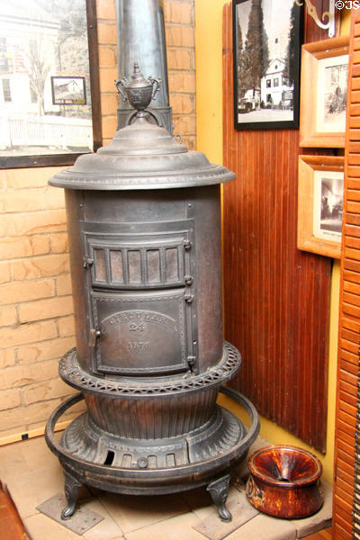 Circular stove (1876) from County Courthouse at Mariposa Museum. Mariposa, CA.