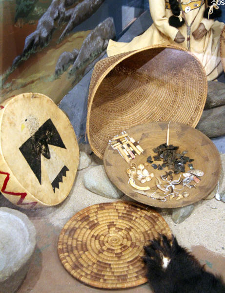 Native American baskets at Mariposa Museum. Mariposa, CA.