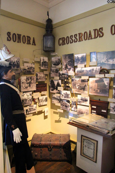 Photographic display of early Sonoran history at Tuolumne County Museum. Sonora, CA.
