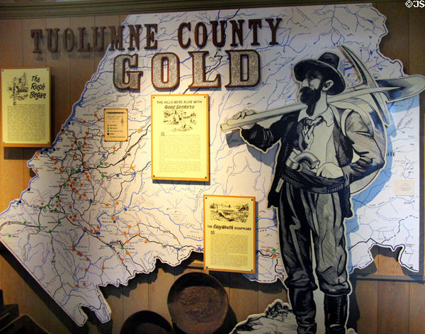 Tuolumne County Gold map at Tuolumne County Museum. Sonora, CA.