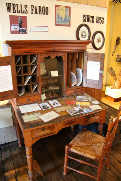 Antique desk from local Wells Fargo office at Tuolumne County Museum. Sonora, CA.