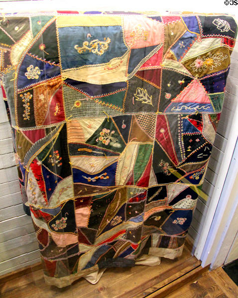 Sugg family crazy quilt at Tuolumne County Museum. Sonora, CA.