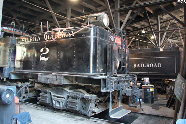 Sierra Railway tender 2 in roundhouse at Railtown 1897 State Historic Park. Jamestown, CA.