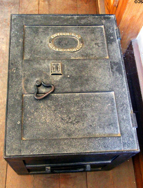 Strong box (F. Tillman, San Francisco) in Wells Fargo & Co's Express office at Columbia State Historic Park. Columbia, CA.