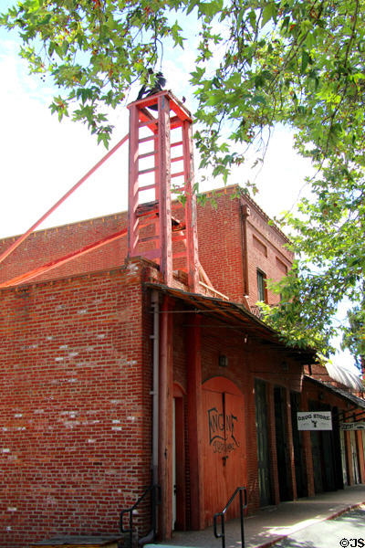 Firehouse Tuolumne Engine Company #1 on State St. with bell tower at Columbia State Historic Park. Columbia, CA.