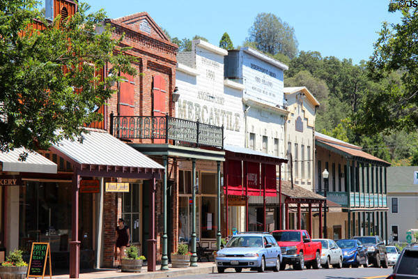 View of Main St. (HW 49) in Angels Camp. Angels Camp, CA.