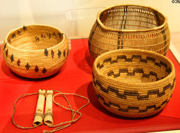 Miwok baskets at Calaveras County Downtown Museum. San Andreas, CA.