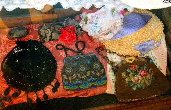 Collection of evening purses from A. Pereira General Store. San Andreas, CA.