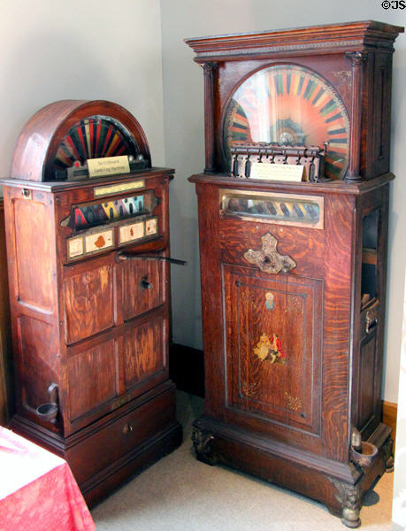 Switchboard gambling machine & Oom Paul gambling machine at Calaveras County Downtown Museum. San Andreas, CA.