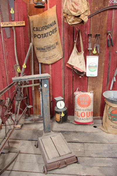 Display of regional agricultural products at Red Barn Museum. San Andreas, CA.
