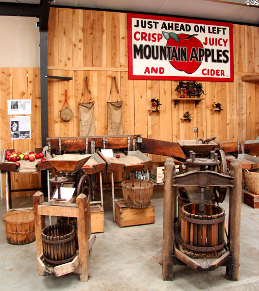 Apple presses for producing cider at Red Barn Museum. San Andreas, CA.