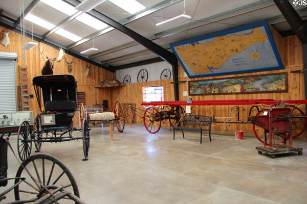 Collection of wagons at Red Barn Museum. San Andreas, CA.
