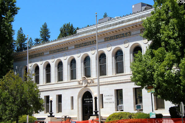 El Dorado County Court House (1912-3) (495 Main St.). Placerville, CA. Style: Classical Revival. Architect: Clarence Cecil Cuff.