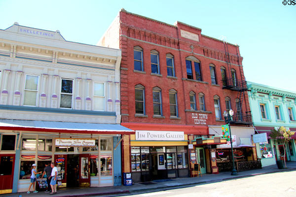 Shelley Inch building (1856 with 1898 cast iron facade) & Masonic Temple (1893) at 409-419 Main St. Placerville, CA.