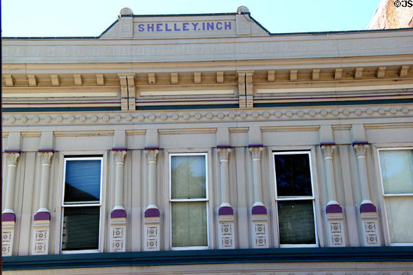 Cast iron facade of Shelley Inch building. Placerville, CA.