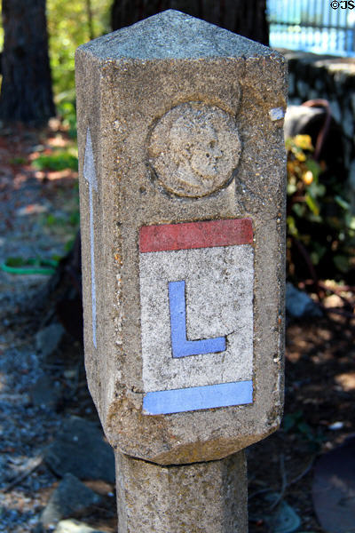 Lincoln Highway sign installed by Boy Scouts along the route of highway in 1927 at El Dorado County Historical Museum. Placerville, CA.