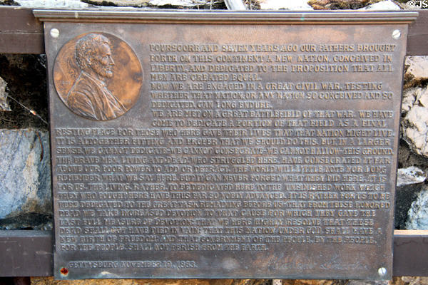 Plaque inscribed with Gettysburg Address which was given by Lincoln in 1863 at El Dorado County Historical Museum. Placerville, CA.