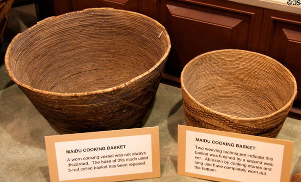 Maidu cooking baskets at El Dorado County Historical Museum. Placerville, CA.