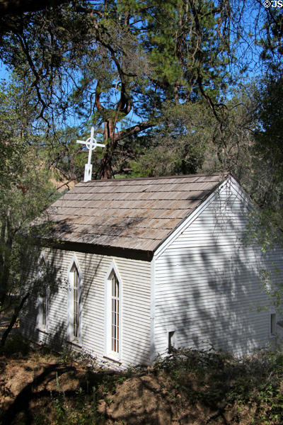 Chapel at Saint John's cemetery at Marshall Gold Discovery SHP. Coloma, CA.