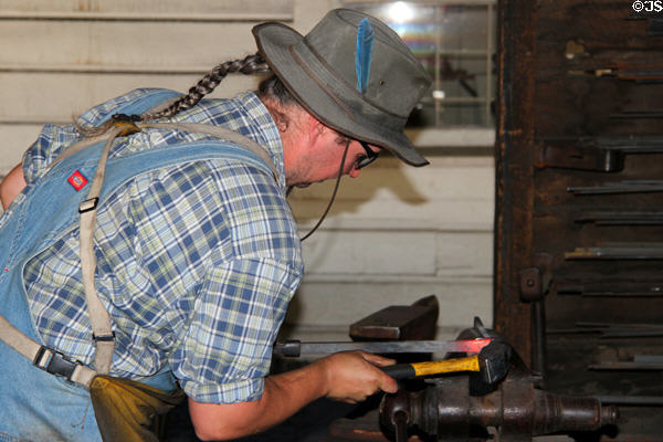 Blacksmithing demonstration at Marshall Gold Discovery SHP. Coloma, CA.
