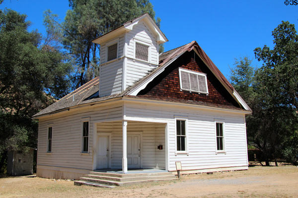 Restored Coloma Schoolhouse (c1915) at Marshall Gold Discovery SHP. Coloma, CA.