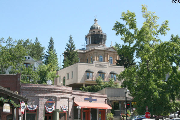 Placer County Courthouse seen above historic Commercial St. Auburn, CA.