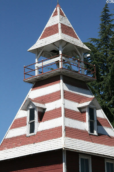 Bell tower of Old Town Auburn Firehouse (1891) (Lincoln Way at Commercial St.). Auburn, CA.