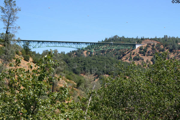 Rail bridge across canyon near Auburn. Auburn, CA.