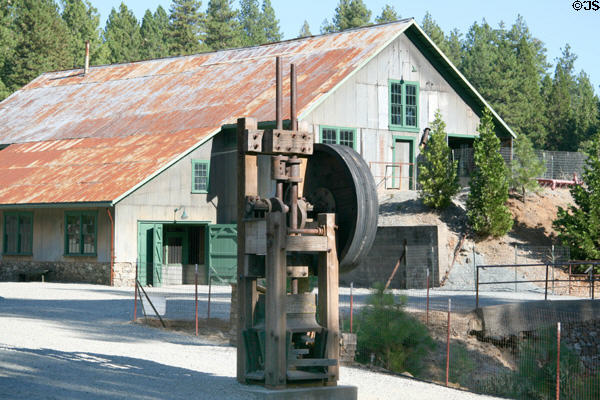 Gold extraction building & machine at Empire Mine State Historic Park. Grass Valley, CA.