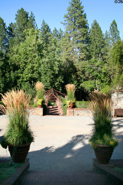 Cottage patio at Empire Mine State Historic Park. Grass Valley, CA.