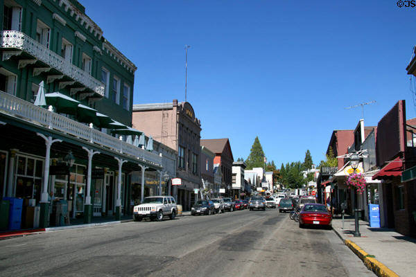 Heritage Broad St. streetscape from National Hotel. Nevada City, CA.