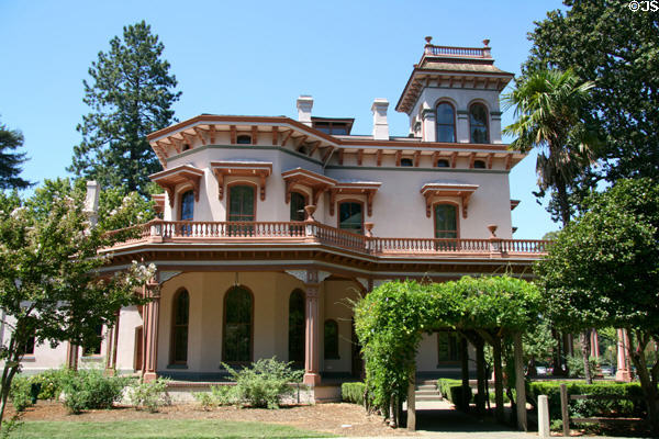 General John Bidwell Mansion State Historic Park (1865) (525 Esplanade). Chico, CA. Style: Italian Villa. Architect: Henry W. Cleveland. On National Register.