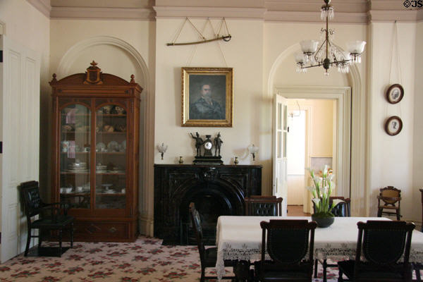 Dining room at Bidwell Mansion house museum. Chico, CA.