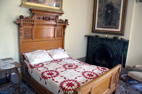 Bedroom at Bidwell Mansion house museum. Chico, CA.