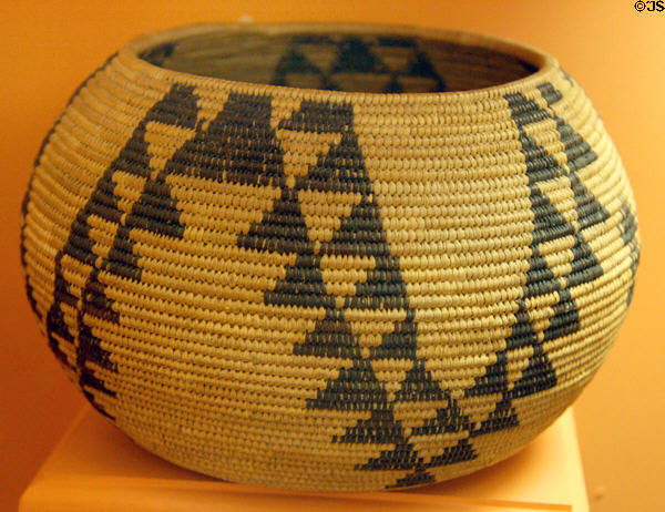Chico Maidu native basket at Bidwell Mansion house museum. Chico, CA.