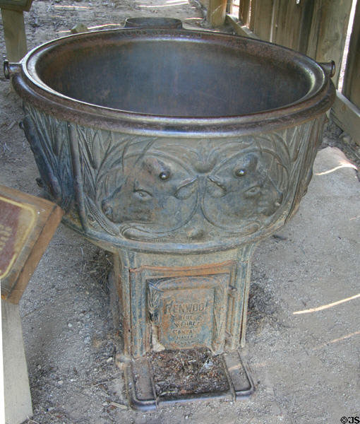 Tallow pot for rendering soap & grease (c1900) by Kenwood, the Wehrle Co. of Newark, OH. Shasta, CA.