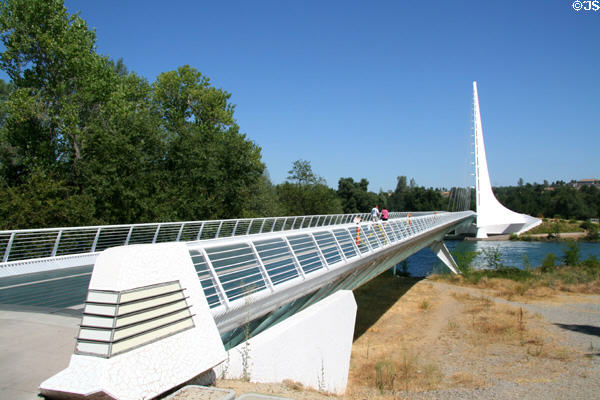 Sundial Bridge (2004) at Turtle Bay over Sacramento River. Redding, CA. Architect: Santiago Calatrava.