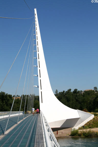 Spire details of Calatrava's Sundial Bridge which functions as sundial. Redding, CA.