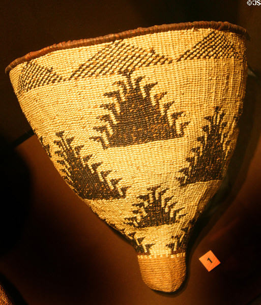 Achumawi native burden basket at Siskiyou County Museum?. Yreka, CA.