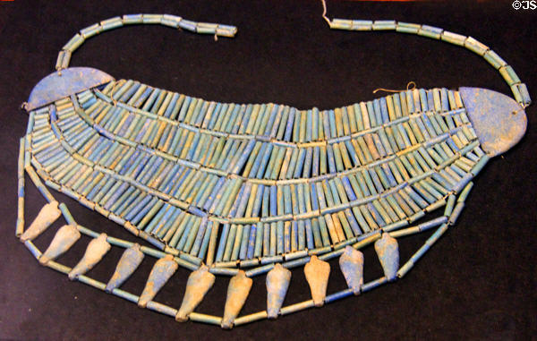 Faience broad collar necklace (Dynasty 12 - c1991-1802 BCE) at Rosicrucian Egyptian Museum. San Jose, CA.