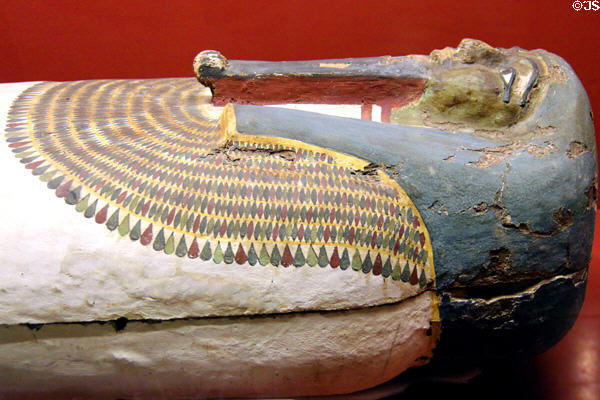 Nubian period coffin (Dynasty 25 - c760-656 BCE) at Rosicrucian Egyptian Museum. San Jose, CA.