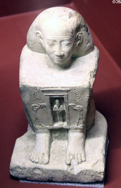 Limestone statue of Germa (Dynasty 25 - c760-656 BCE) at Rosicrucian Egyptian Museum. San Jose, CA.