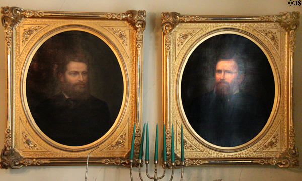 Portraits of son George Pardee & father Enoch Pardee at Pardee Home Museum. Oakland, CA.