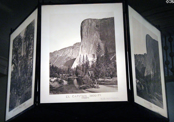 Original glass plate photographs (c1890s) of Yosemite Valley by Carleton Watkins (whose other work was all lost in earthquake) at Pardee Home Museum. Oakland, CA.