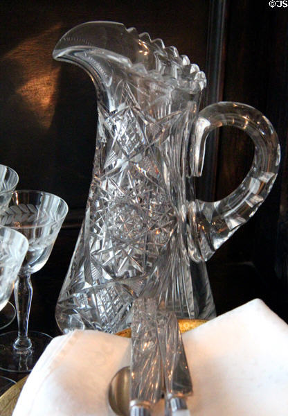Cut glass pitcher at Pardee Home Museum. Oakland, CA.